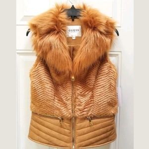 Guess faux fur vest jacket size S
